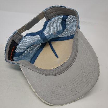 Kingdom Trails Trucker Hat White Blue One Size Crown Pattern Mesh Snapback
