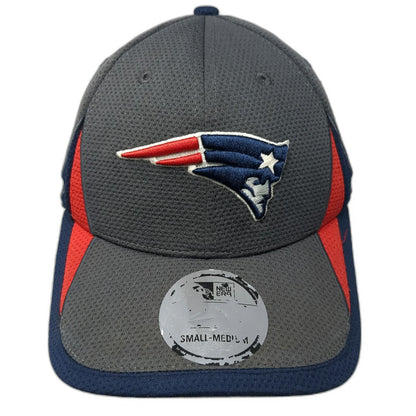 New Era New England Patriots NFL Cap Gray Blue Red M 39THIRTY Stretch Fit Hat
