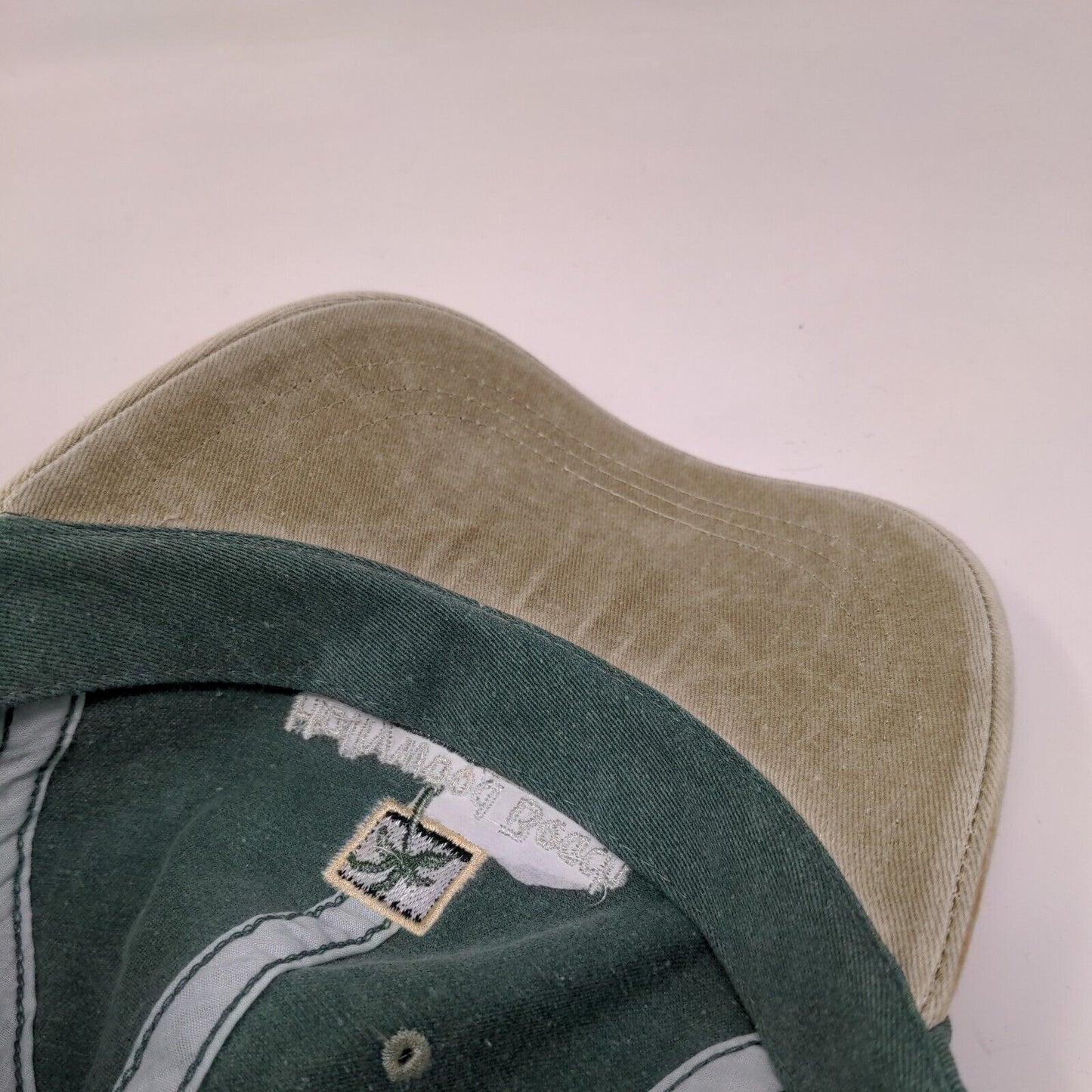 Hollywood Beach Florida Slideback Hat Green OSFA Embroidered Colorblock