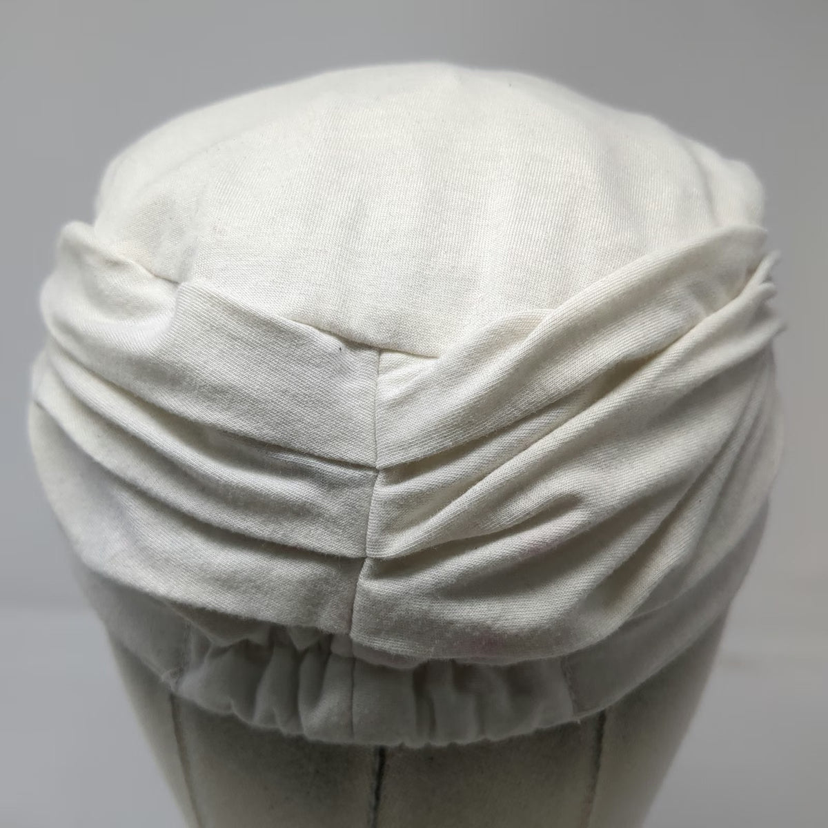 Payless ShoeSource Army Cap White One Size Cotton Ruched Crown Elastic Back Hat
