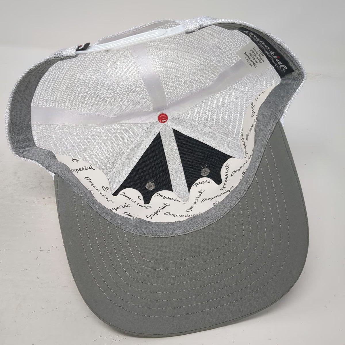 Imperial AJGA Gray Trucker Hat One Size Mesh Back Rope Recycled Fabric 3D Logo