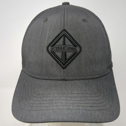International Trucker Hat Gray One Size Perforated Snapback Orange Underbrim