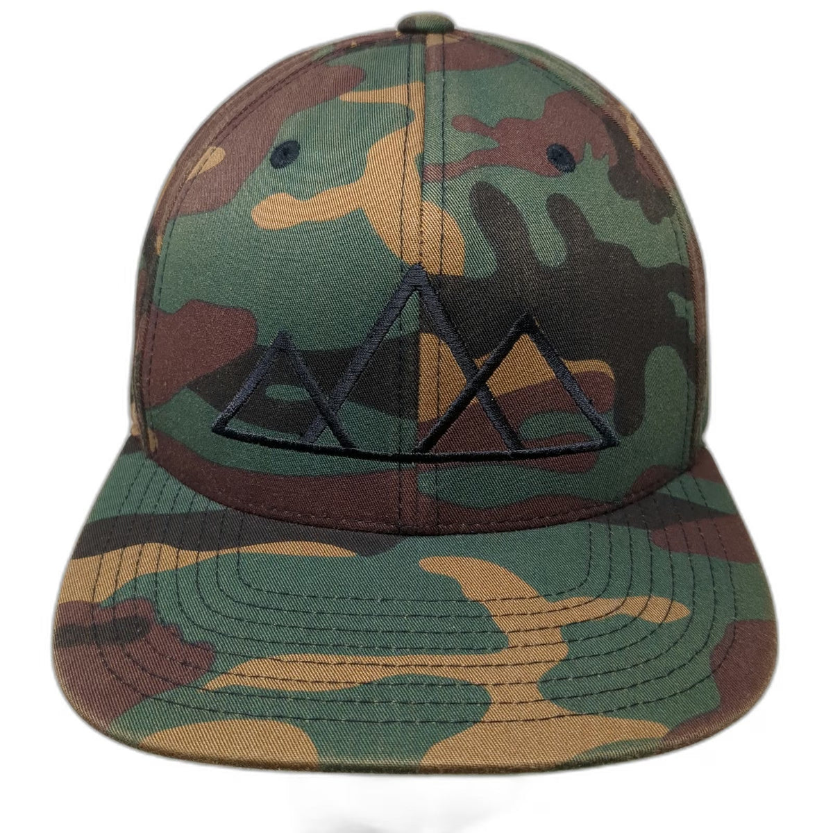 Yupoong Snapback Hat Green Black Brown One Size Western Collective Camo Mountain
