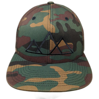 Yupoong Snapback Hat Green Black Brown One Size Western Collective Camo Mountain