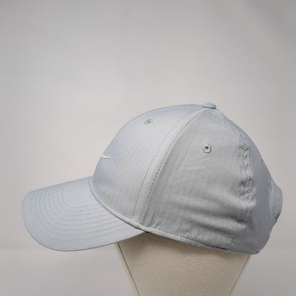 Nike Swoosh Slideback Hat Gray One Size Striped Adjustable Legacy91