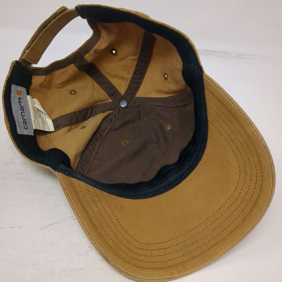 Carhartt Baseball Cap Brown One Size Strapback Duck Canvas Patch Workwear Hat