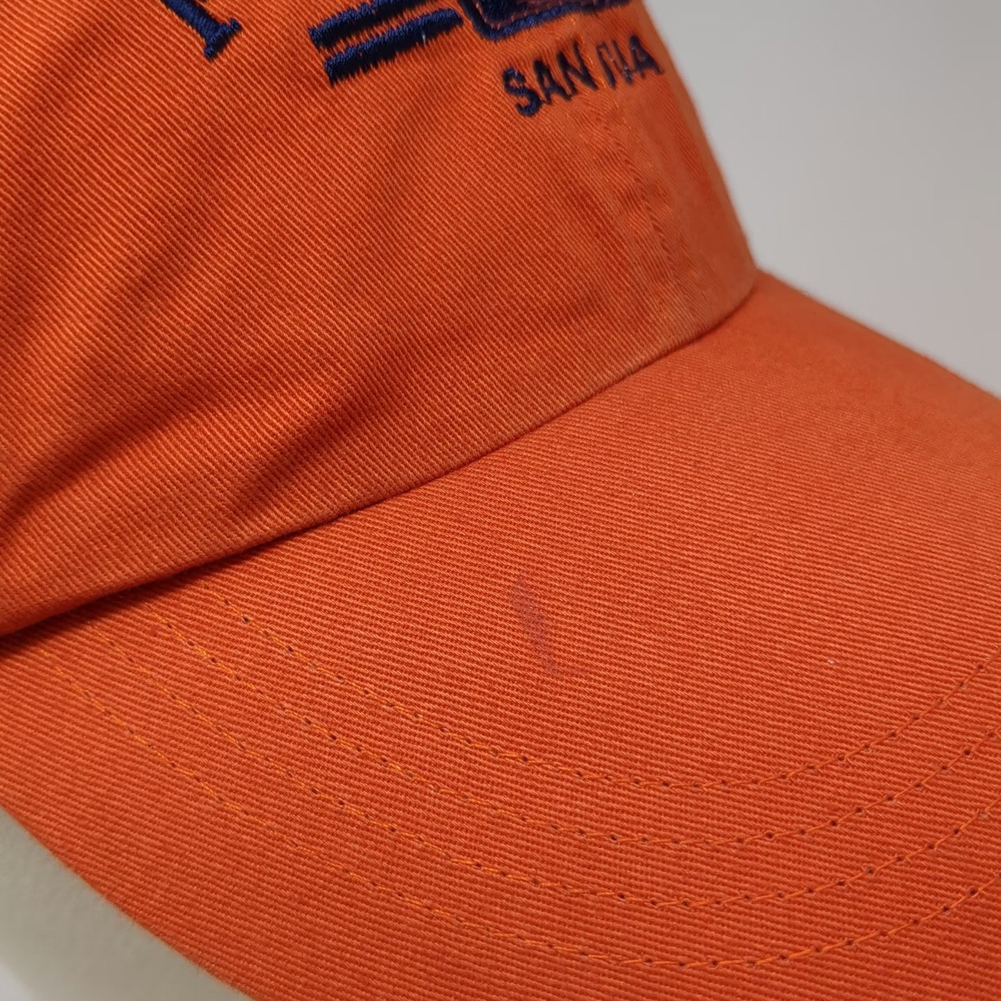 Anvil Baseball Cap Orange One Size Slideback Puerto Rico San Juan Cotton Hat
