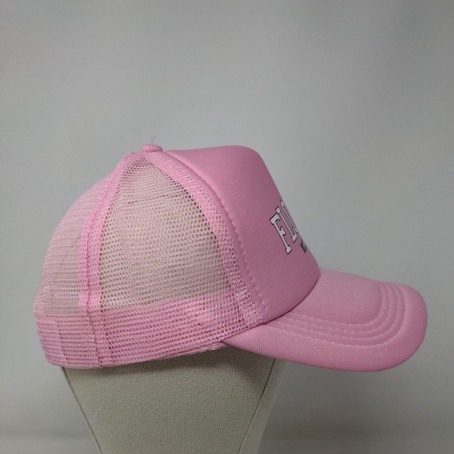 Florida Sunshine State Snapback Mesh Back Trucker Hat Pink One Size
