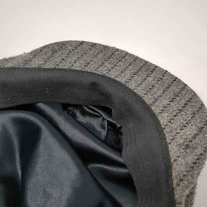 Dobbs Newsboy Cap Gray XL Wool Pinstripe Made in USA Satin Lining Pattern Hat