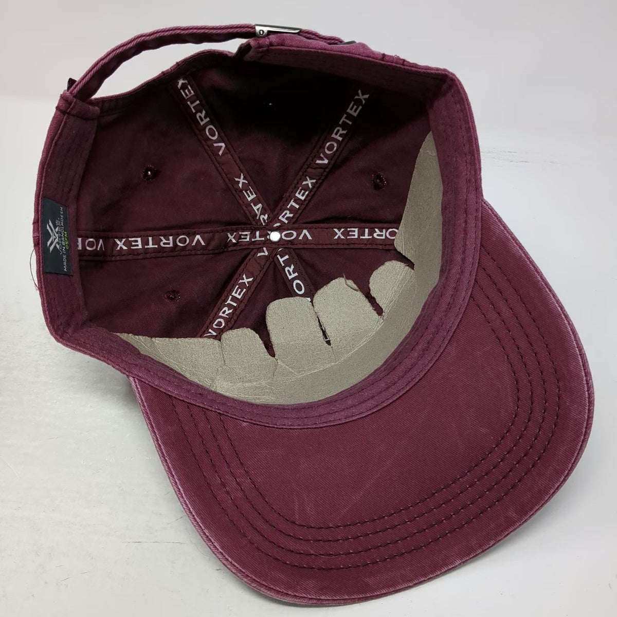 Vortex Baseball Cap Red One Size American Flag Patch Logo Buckle Strapback Hat