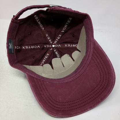Vortex Baseball Cap Red One Size American Flag Patch Logo Buckle Strapback Hat