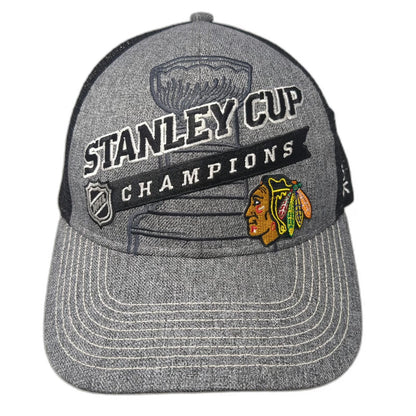 Chicago Blackhawks NHL Reebok Trucker Hat Gray Black One Size 2013 Stanley Cup