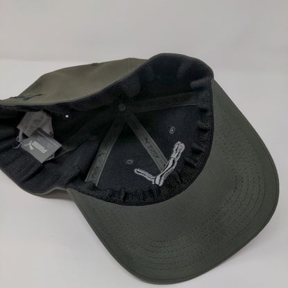 PUMA Fitted Hat Green L/XL Embroidered Lightweight Vented Holes 6 Panel