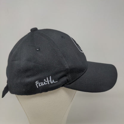 Unbranded Men's Slideback Hat Black Adjustable Embroidered Smiley Faith Logo