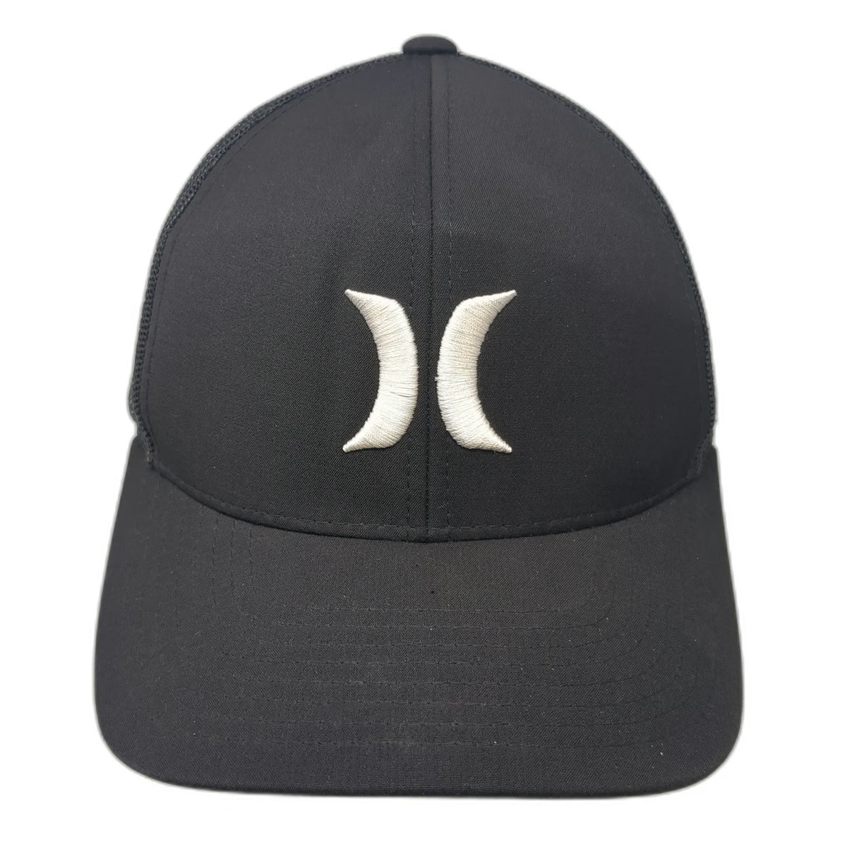 Hurley Trucker Hat Black One Size Mesh Back Snapback Embroidered Logo Surf Style