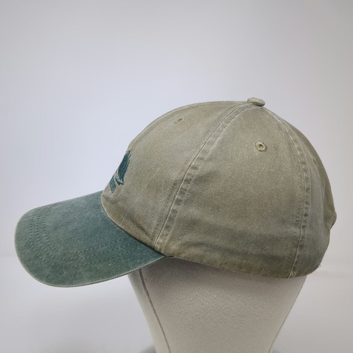 Fahrenheit Baseball Cap Gray Green One Size Schooner Olad Camden Maine Sailboat