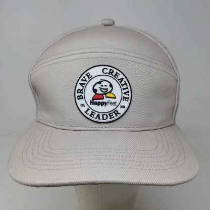 Happy Feet Men's Snapback Mesh Back Hat Tan 3D Brave Creative Leader Logo