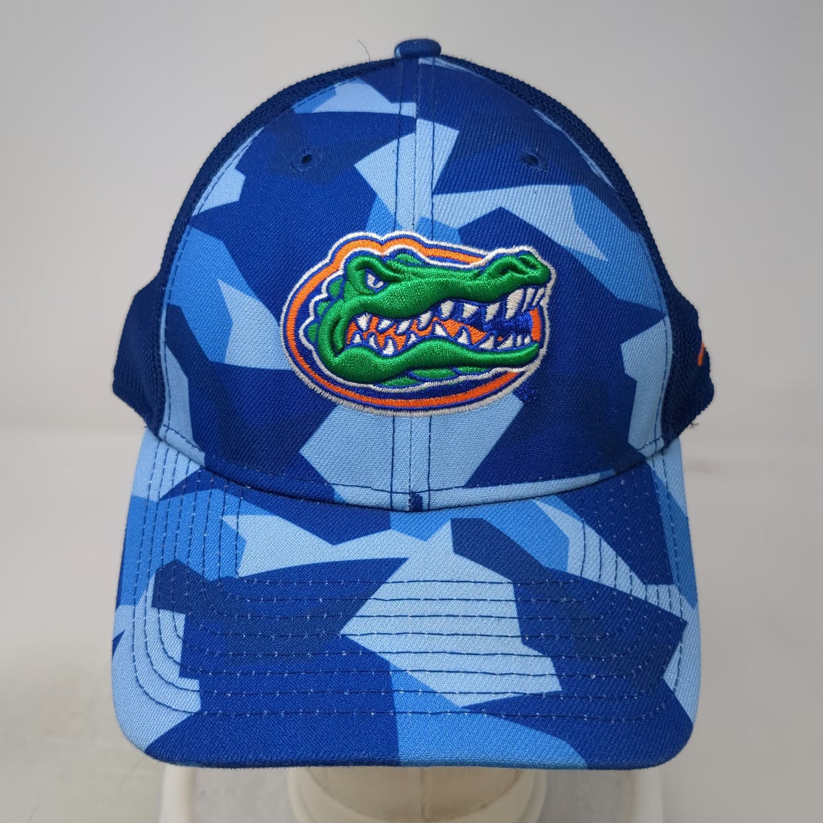 Florida Gators NCAA New Era 39THIRTY Cap Blue L Camo Mesh Stretch Geometric Hat