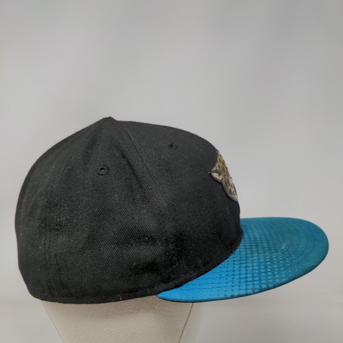 Jacksonville Jaguars Fitted Hat Black Blue Size 7 3/8 3D Logo 59Fifty NFL