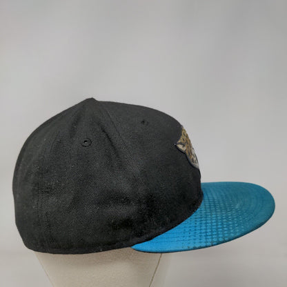 Jacksonville Jaguars Fitted Hat Black Blue Size 7 3/8 3D Logo 59Fifty NFL