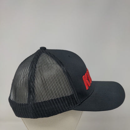 Kixie Snapback Mesh Back Trucker Hat Black One Size Embroidered Lids