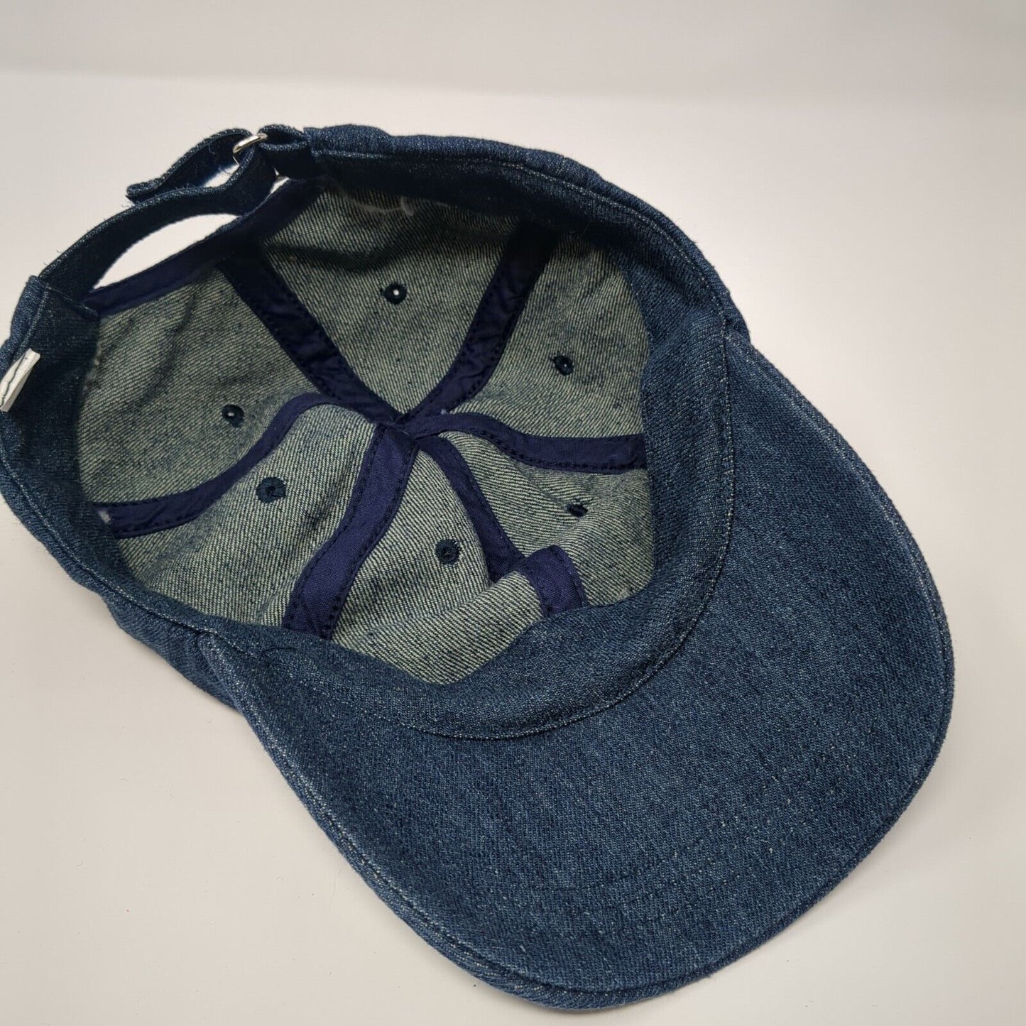 Unbranded Strapback Hat Blue One Size Adjustable Vented Holes 6 Panel Blank
