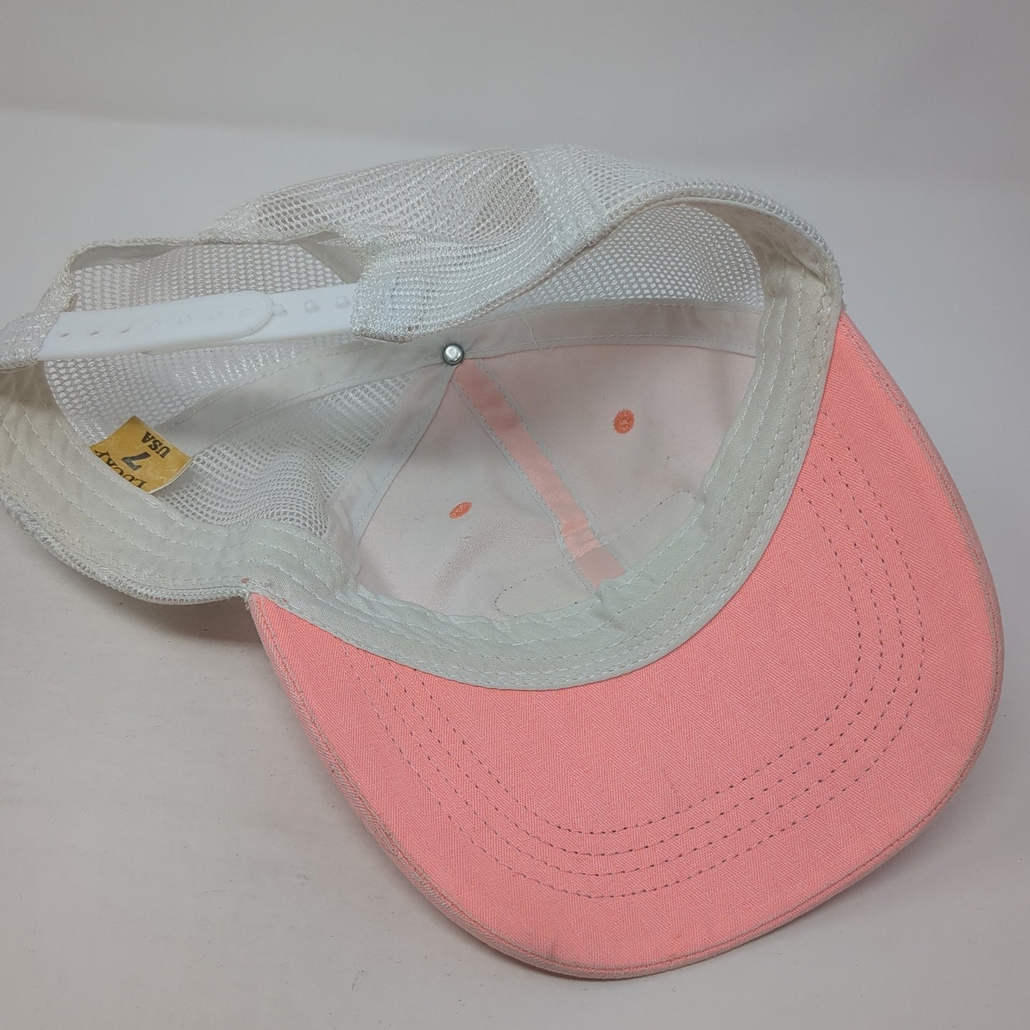 Tybee Island Georgia Trucker Hat Pink One Size Adjustable Mesh Back Lucky 7 USA