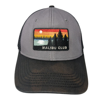 Malibu Club Snapback Trucker Hat Black One Size Mesh Back Blue 84