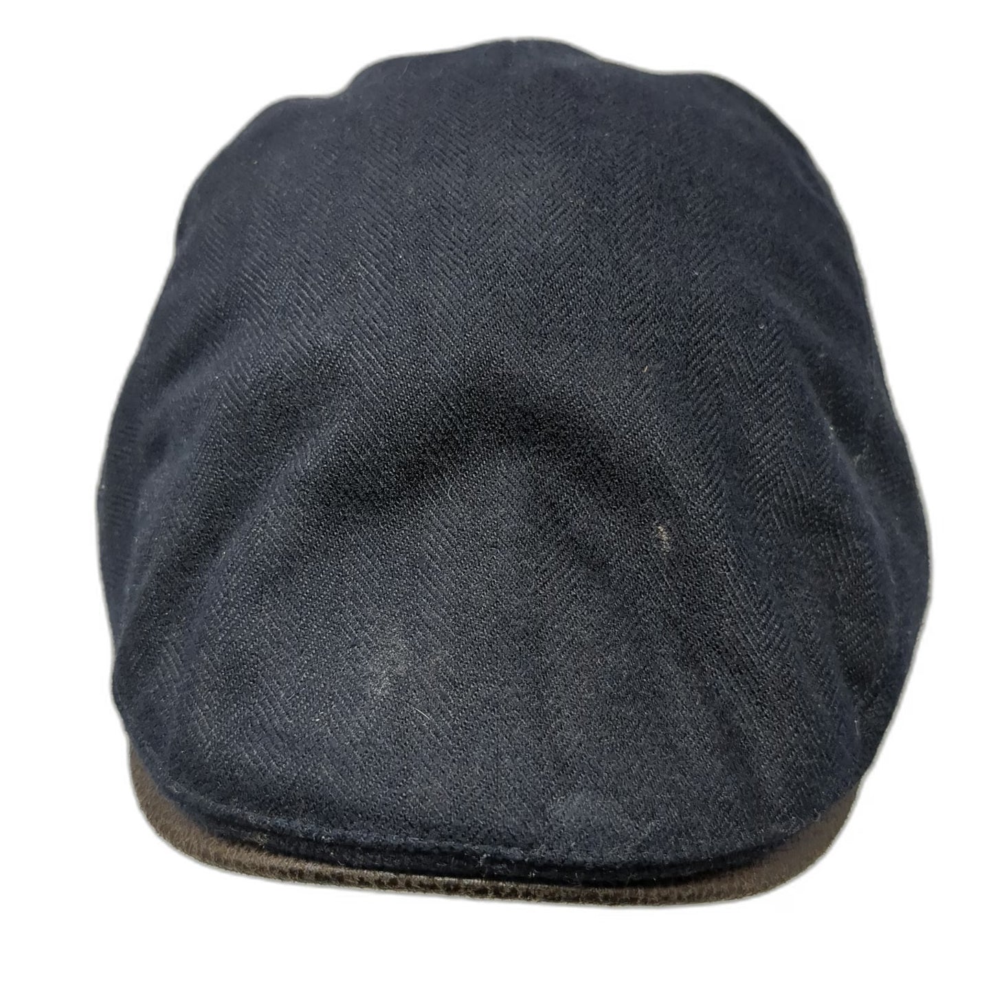 WAR Newsboy Cap Black Brown One Size Herringbone Snap Closure Cotton Blend Hat