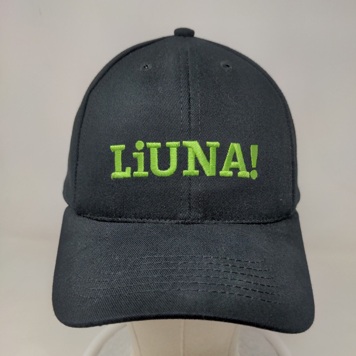 LiUNA Men's Fitted Hat Black M Embroidered Local #120 Laborers Union Logo