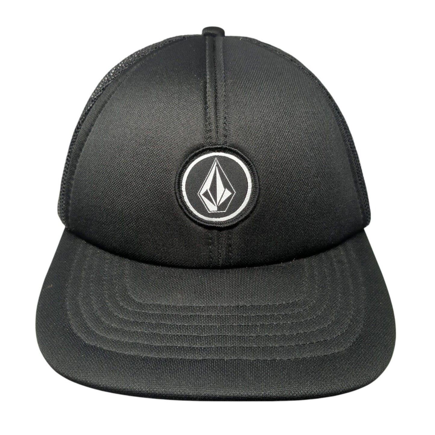Volcom Stone Patch Snapback Trucker Hat Black One Size Solid 6 Panel