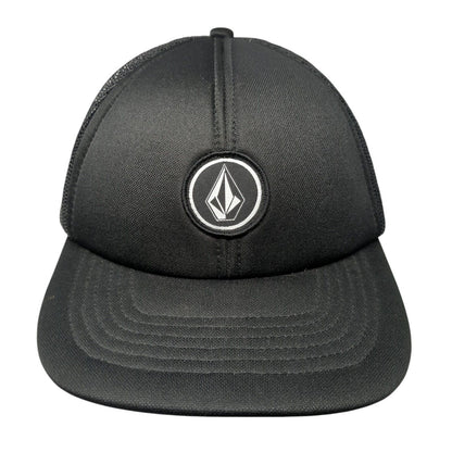 Volcom Stone Patch Snapback Trucker Hat Black One Size Solid 6 Panel