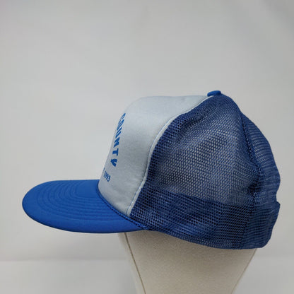 Minidoka County Fair & Rodeo Snapback Trucker Hat Blue OSFA Mesh Back Rope