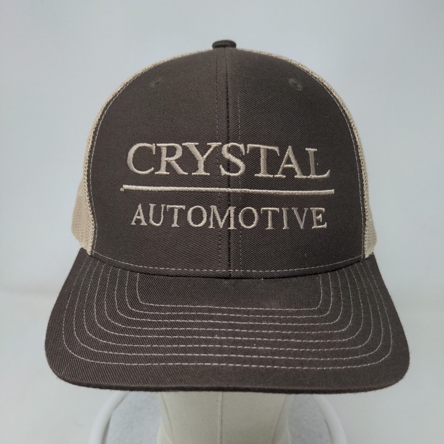 Crystal Automotive Snapback Mesh Back Trucker Hat Brown One Size Embroidered