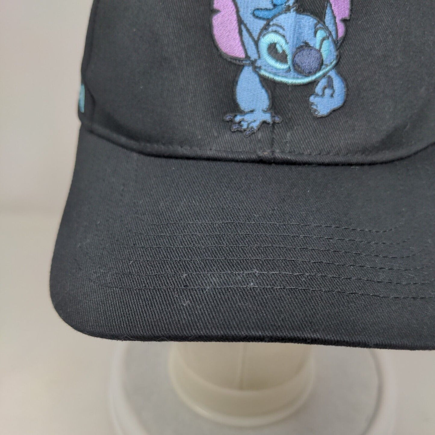 Lilo & Stitch Snapback Hat Black One Size Embroidered 6 Panel Disney