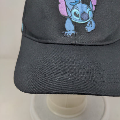 Lilo & Stitch Snapback Hat Black One Size Embroidered 6 Panel Disney