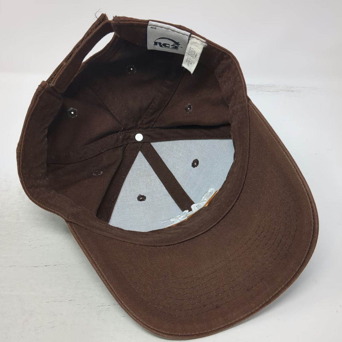 RC2 Case Logo Brown Baseball Cap One Size Strapback Hat Cotton Embroidered