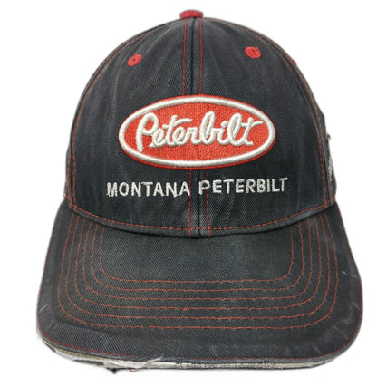 360 Apparel Peterbilt Montana Baseball Cap Black Red OSFM Hat Contrast Stitch