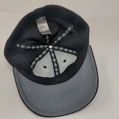 Umbro Fitted Hat Black OSFA Lightweight Embroidered Vented Holes 6 Panel