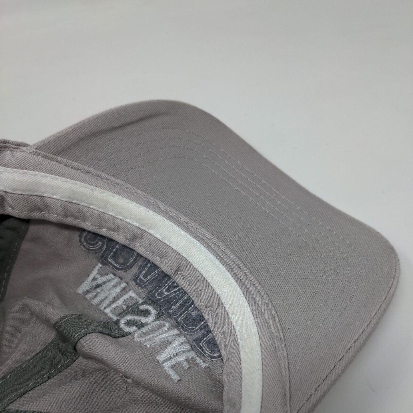 Awesome Grandpa Slideback Hat Gray OSFA Adjustable Embroidered Man Made Pavilion