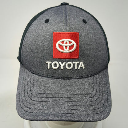 Toyota Baseball Cap Gray One Size Fitted Racing Logo Heathered Curved Brim Hat
