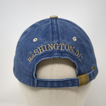 Blue Baseball Cap One Size Washington DC USA Flag Embroidered Slideback Hat