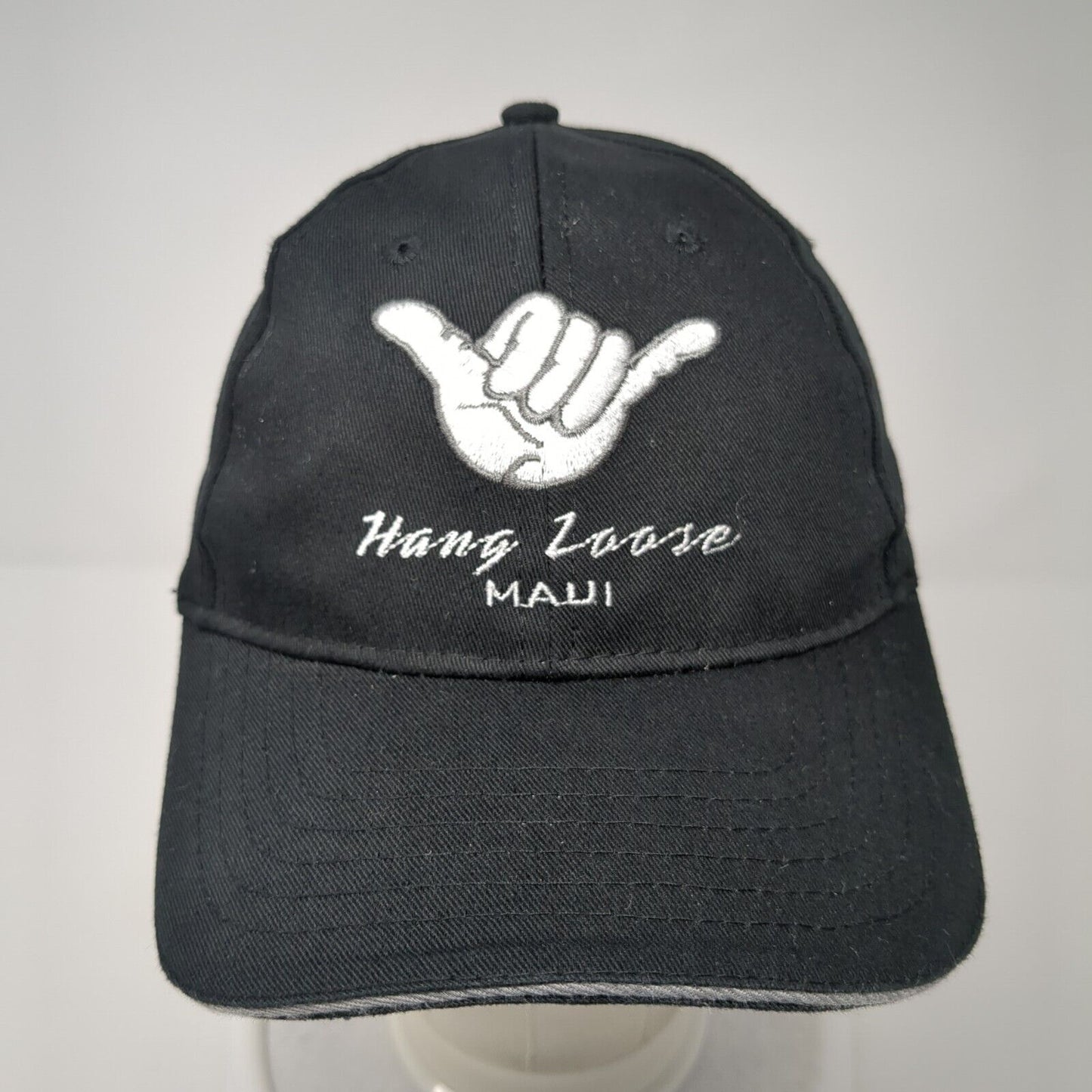Hang Loose Maui Strapback Hat Black One Size Adjustable Embroidered