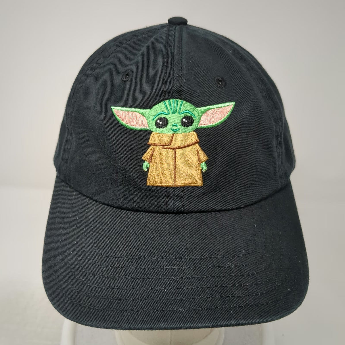 Star Wars Baseball Cap Black One Size Grogu Baby Yoda Embroidered Adjustable Hat