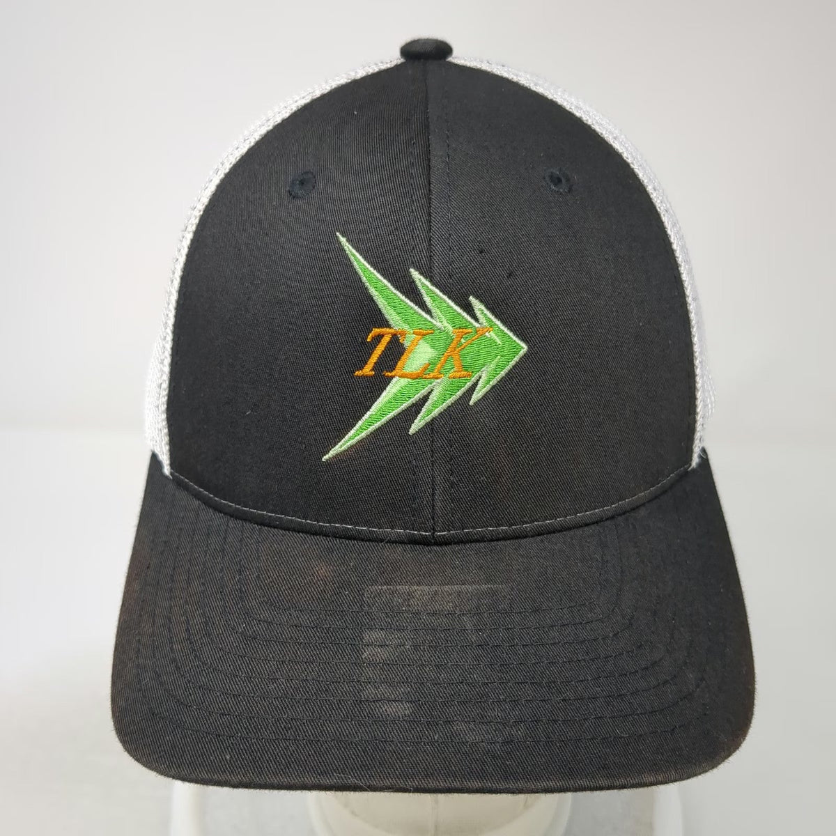 Richardson Baseball Cap Black XL Mesh Back Stretch Fit TLK Logo Embroidered Hat