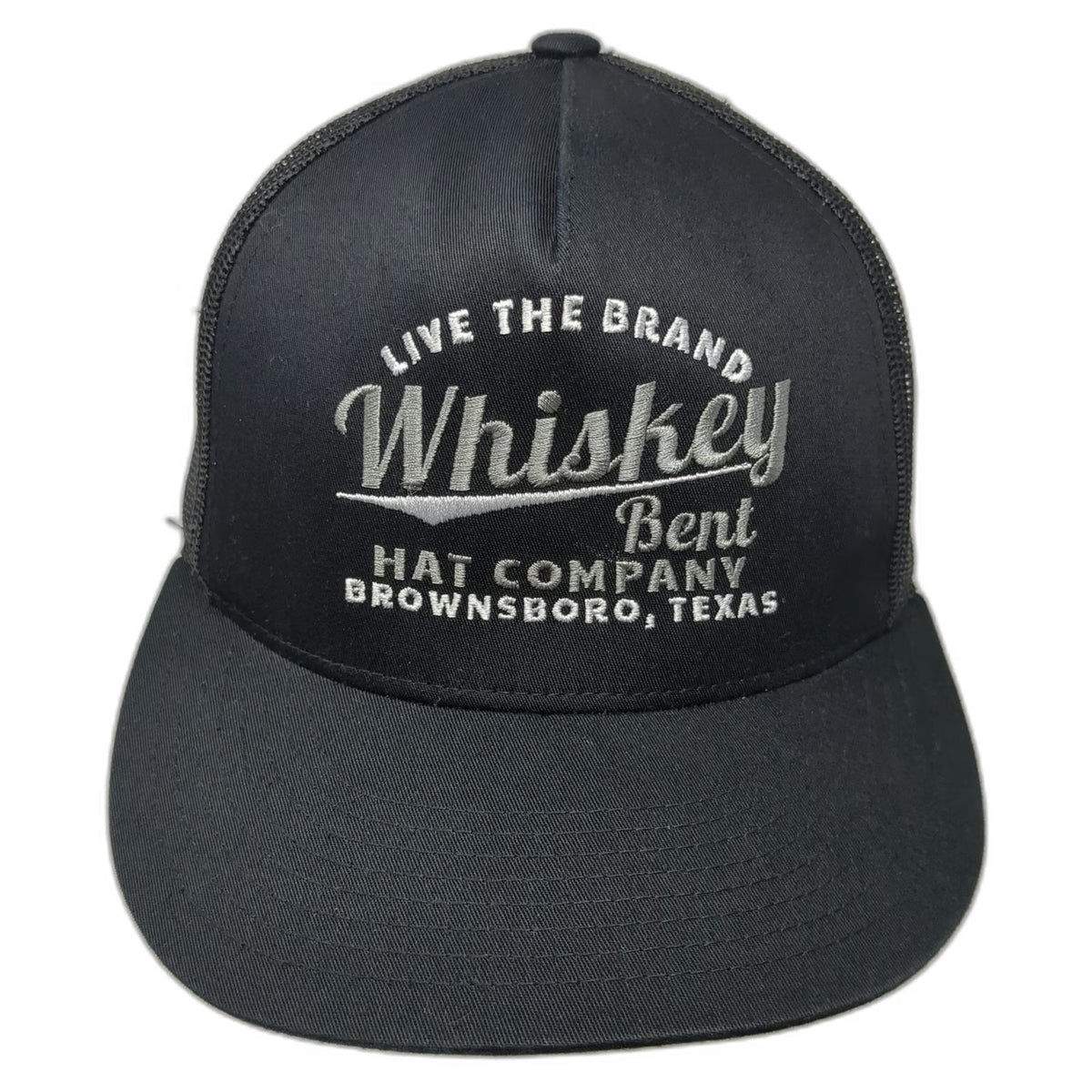 Yupoong Trucker Hat Black One Size Snapback Whiskey Bent Brownsboro Texas Mesh