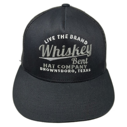 Yupoong Trucker Hat Black One Size Snapback Whiskey Bent Brownsboro Texas Mesh