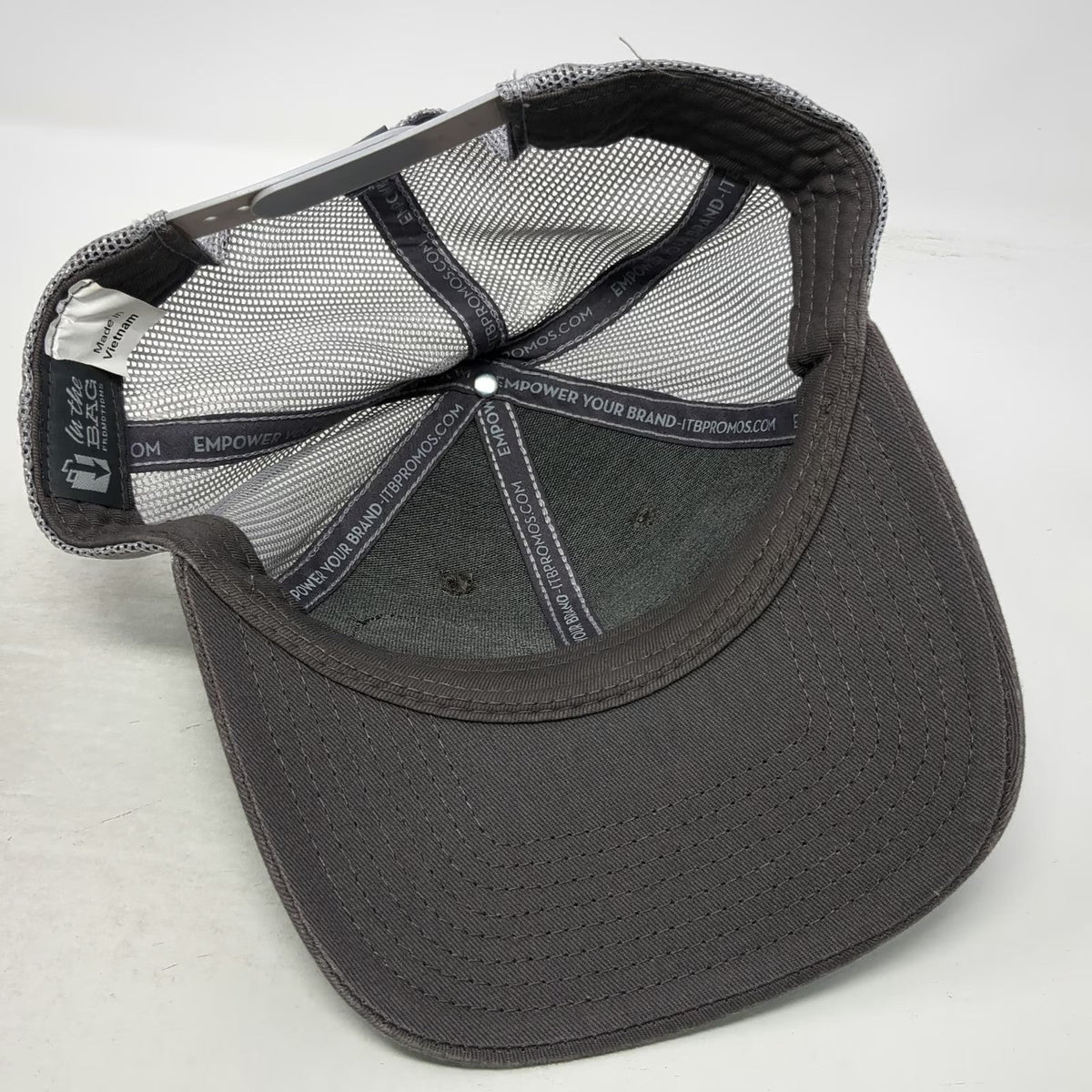 In the Bag Trucker Hat Gray One Size Sasquatch Golf Patch Mesh Back Snapback