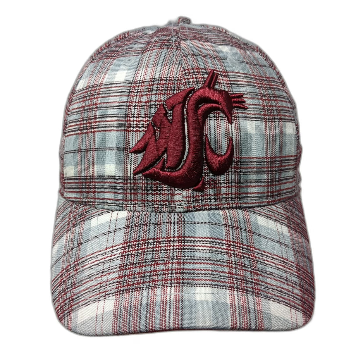 Washington State Cougars NCAA Top of the World Gray Red One Size Plaid Cap Hat