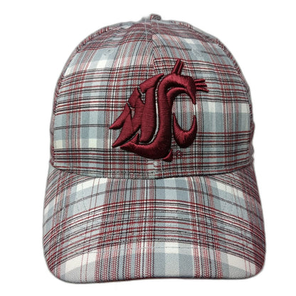 Washington State Cougars NCAA Top of the World Gray Red One Size Plaid Cap Hat